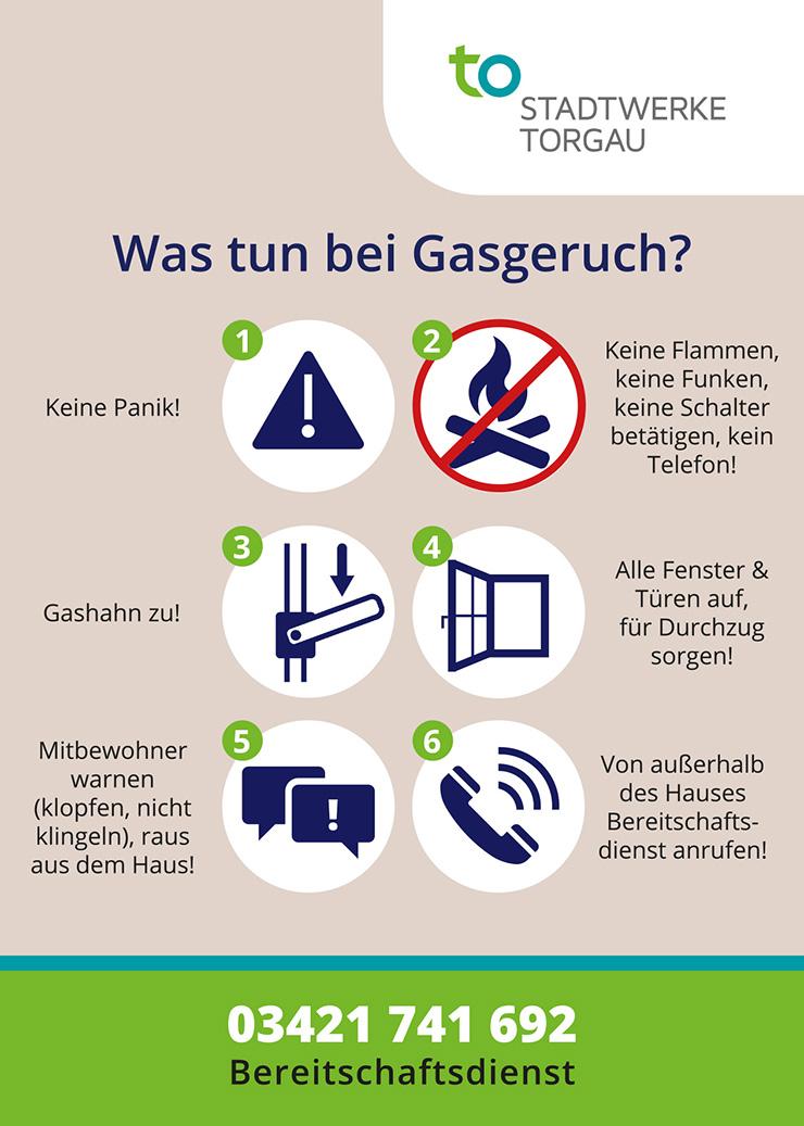 Infoblatt: Was tun bei Gasgeruch - alle wichtigen Schritte